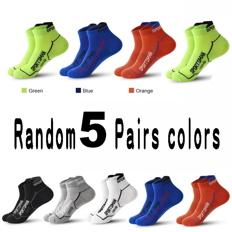5/10Pairs High Quality Men Ankle Socks Breathable Sports Socks Mesh Casual Athletic Summer Thin Cut Short Sokken Size 38-44.