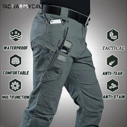 New Mens Tactical Pants Multiple Pocket Elasticity Military Urban Commuter Tacitcal Trousers Men Waterproof Cargo Pant 6XL.