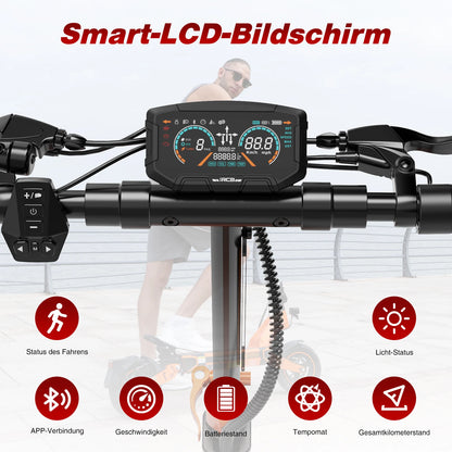 RCB electric scooter D7/D7 PRO ABE (premium version), NFC/ Turn Signal/APP, 500W Motor Peak 1600, 3 Speeds E Scooter for Adults.