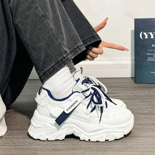 Women's Platform Sneakers 2025 Autumn Outdoor Non Slip Fashion Running Shoes Comfortable Breathable Height Increase Casual Shoes.
