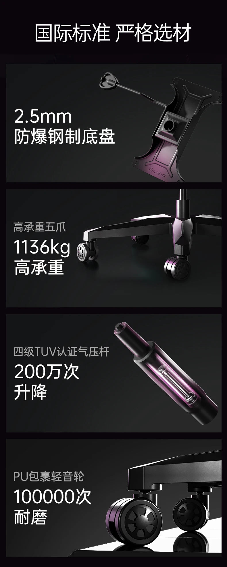 Gaming-Stuhl mit langer Rückenlehne, mobil, bequem 
 Hochwertiger europäischer Ästhetikstuhl, bequem, ergonomisch 
 Silla Gamer-Möbel