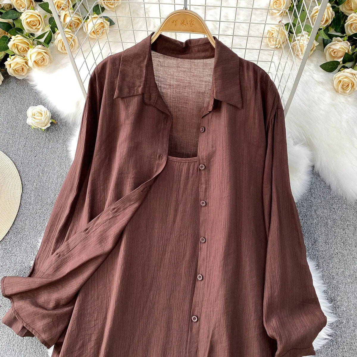 Muslim Women Shirt Dress Two Piece Set Solid Modest Suits Ramadan Musulman Ensemble Morocco Dubai Abayas Islam Outfits Jalabiya