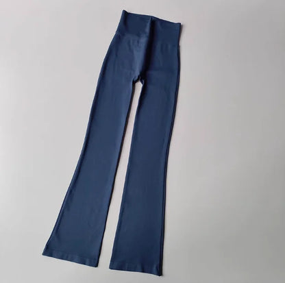 High Waisted Compression Without Awkward Lines Micro Flared Yoga Outdoor Wear Seamless Elastic Fitness Pants Lifting Leggings.