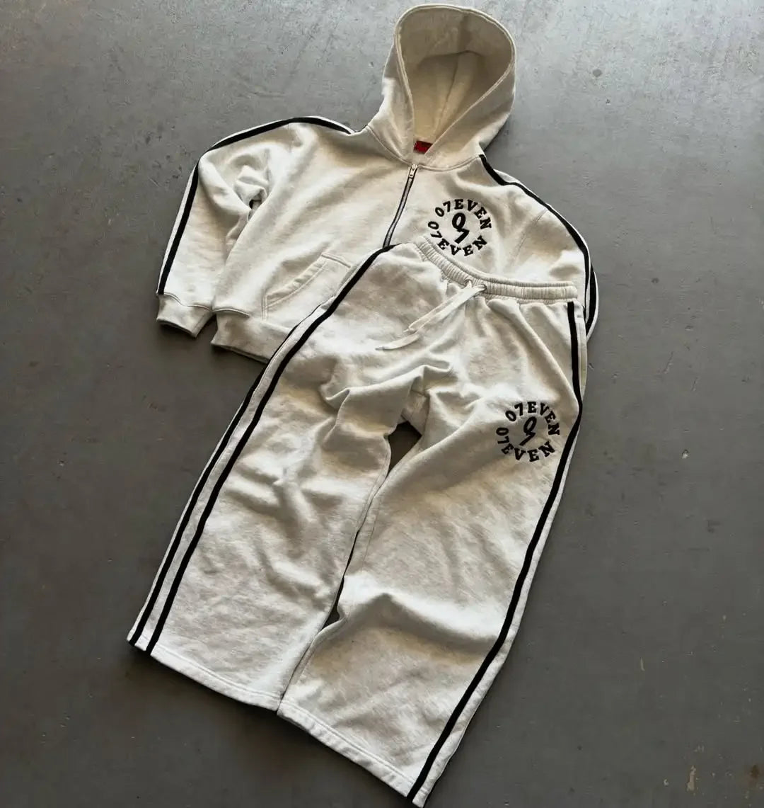 Y2k American retro casual men clothing letter embroidered sportswear Harajuku Gothic streetwear couple casual oversized suit.