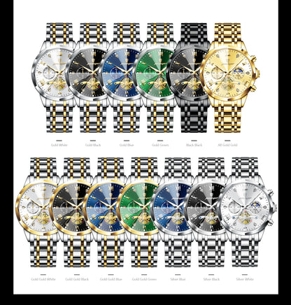 POEDAGAR Luxury Men Watch Top Original Waterproof Luminous Chronograph Man Wristwatch Stainless Steel Quartz Men's Watches Reloj.