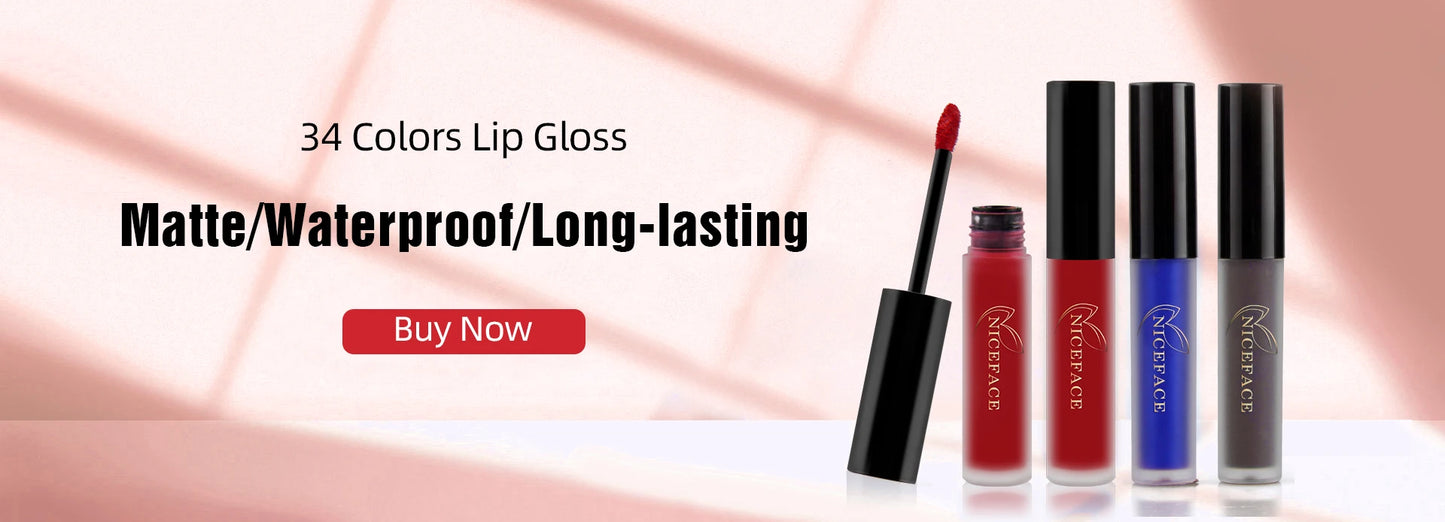 Matte Liquid Lipstick Waterproof Long Lasting Velvet Lip Gloss Tint Tube Matte Nude Pigment Red Black Makeup Cosmetics Lipsticks.