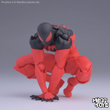 New MessToys Spiderman Figure CT Toys Black Red Spider Man Figurine Mess Toys Anime Action Figure Statue Model Gifts Kid Toys.