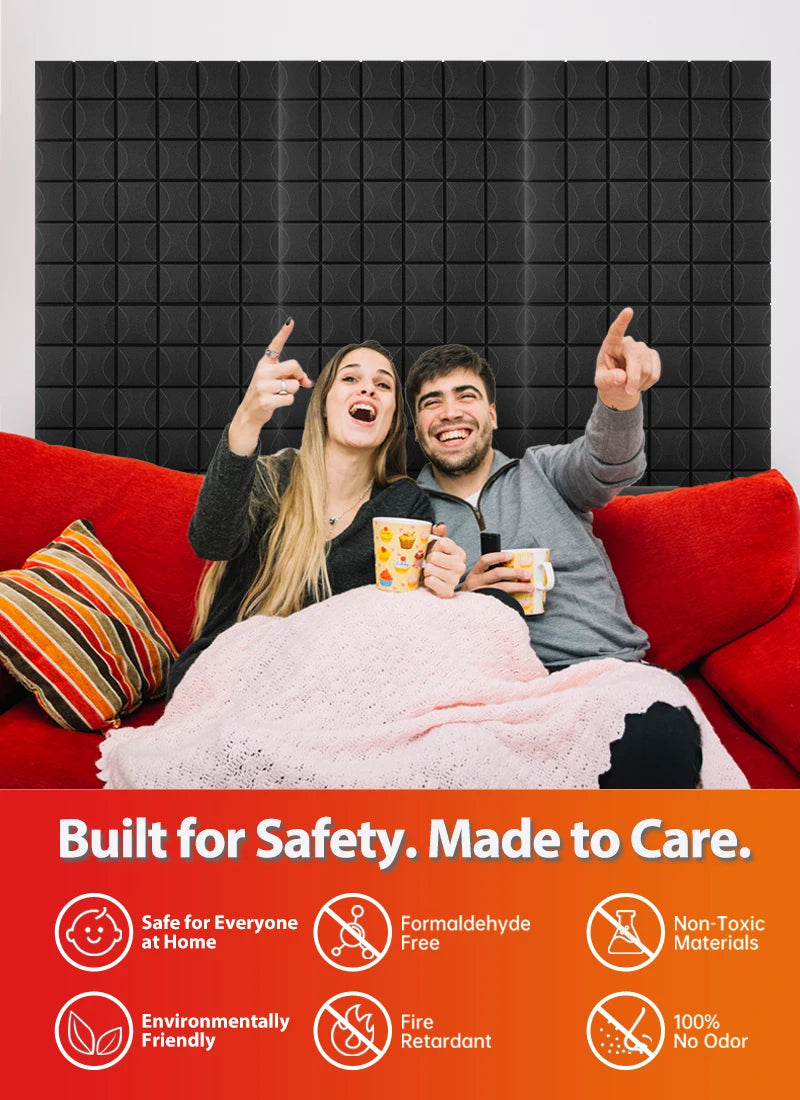 TOUO 1-4Pack Soundproof Acoustic Foam Panels Mushroom 47.2"x23.6" Wall Noise Insulation for Studio KTV Bar