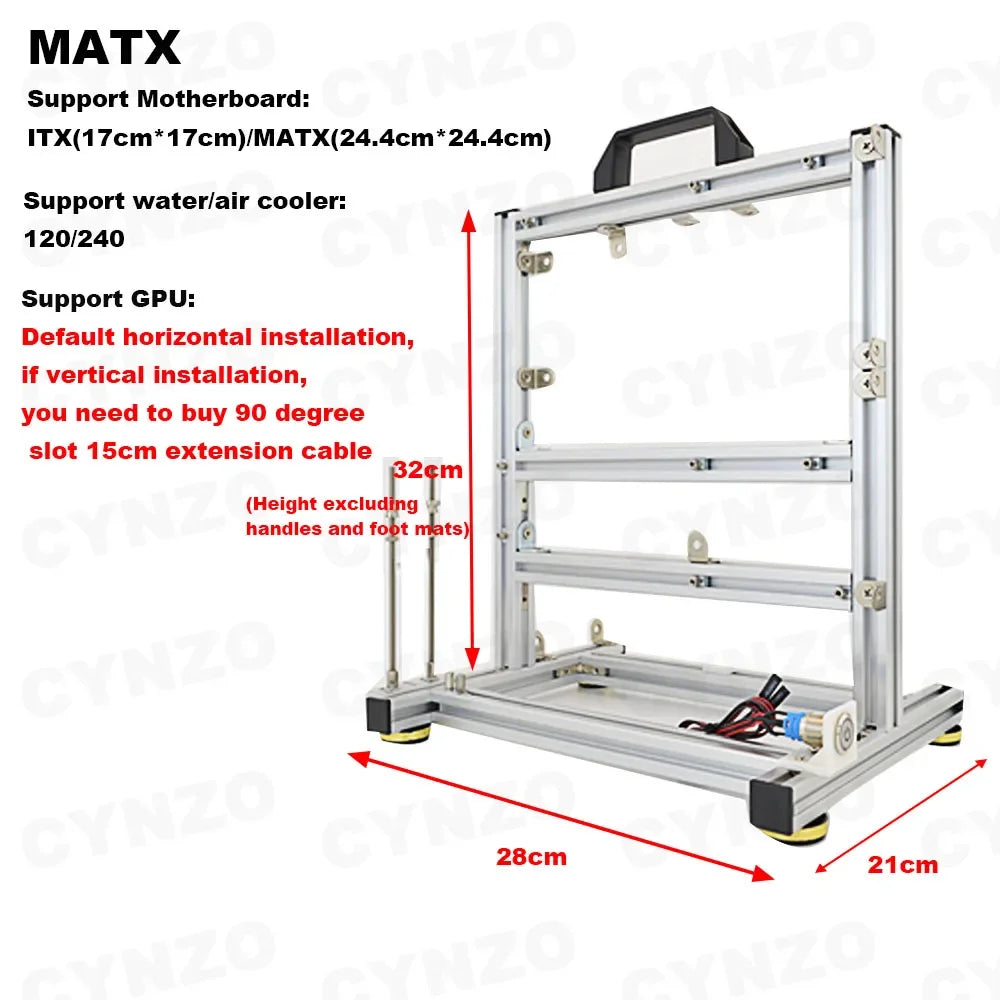 Open Computer Case Frame DIY Creative Rack Mini ITX MATX Gamer Cabinet ATX Air/Water Cooler 360 Desktop PC Gaming Chassis