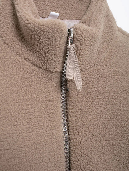 Winter Fleece frauen Mantel Zipper Stehkragen Lose Verdickt Mantel frauen Herbst Warme Neue Casual Trendy frauen Mantel