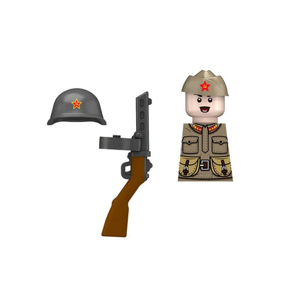 Military WWII Figure Building Blocks Accessories MP40 Rocket Launcher MG42 Officer Army Camouflage Soldier Pzf 98K Toy Gift N029