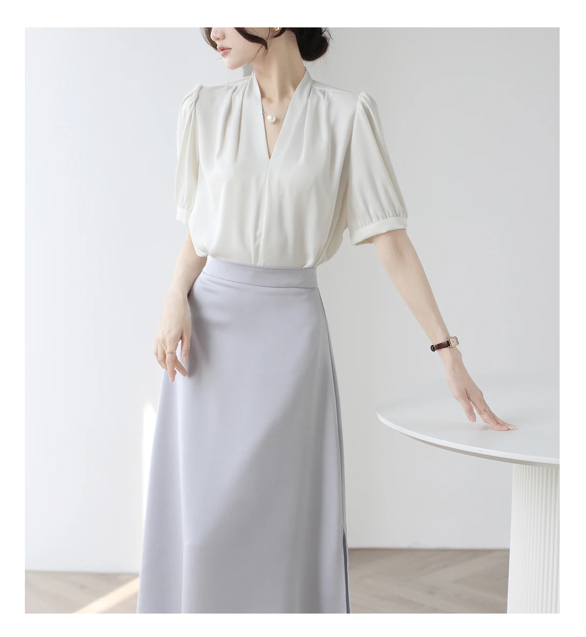 2025 Fashion Summer Short Sleeve V-Neck Women Blouse White Blouse Shirt Women Tops Blouses Shirts Blusas De Mujer Camisas P856.