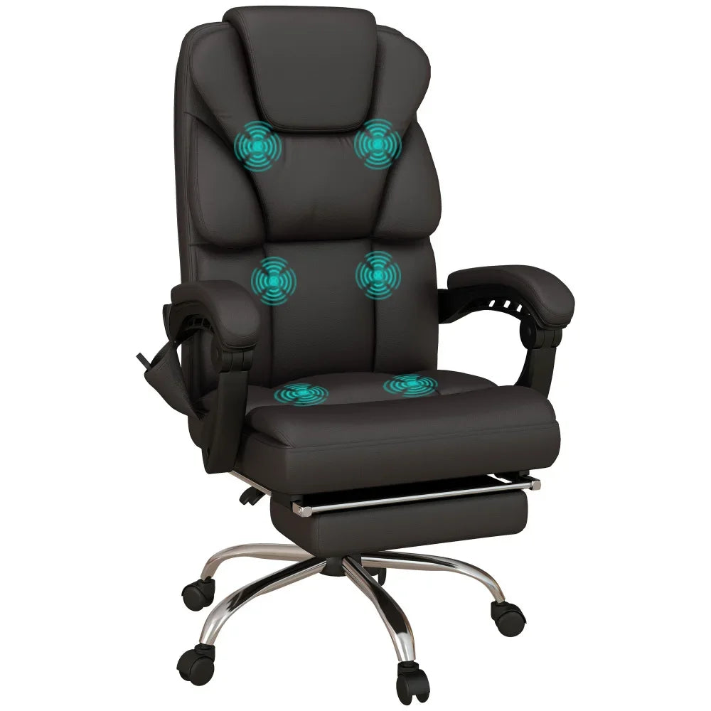 Höhenverstellbarer Bürostuhl mit Massagefunktion, ergonomischer Schreibtischstuhl, Chefsessel, bis 120 kg