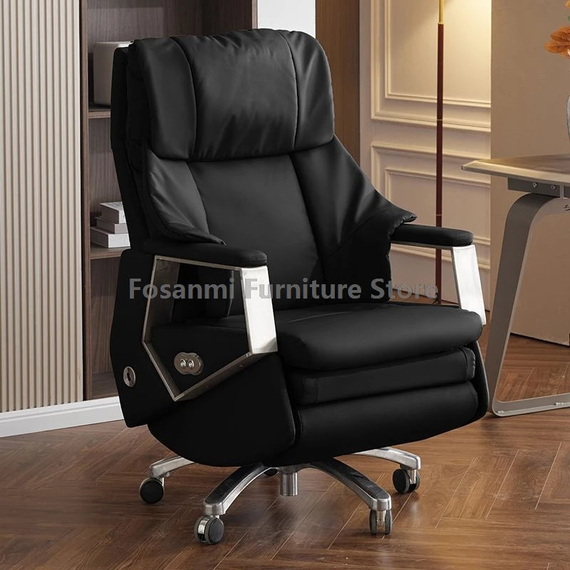 Ergonomischer Büro-Elektrostuhl, verstellbare Rücklehne und Höhe, Leder-Computerstuhl, Gamer Home, bequeme drehbare Schreibtischstühle