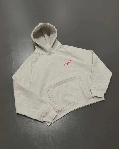 Europäischen und Amerikanischen Retro Männer Anzug Brief Gestickte Zipper Hoodie Frauen Modische Casual Lose Grau Gerade Hosen.