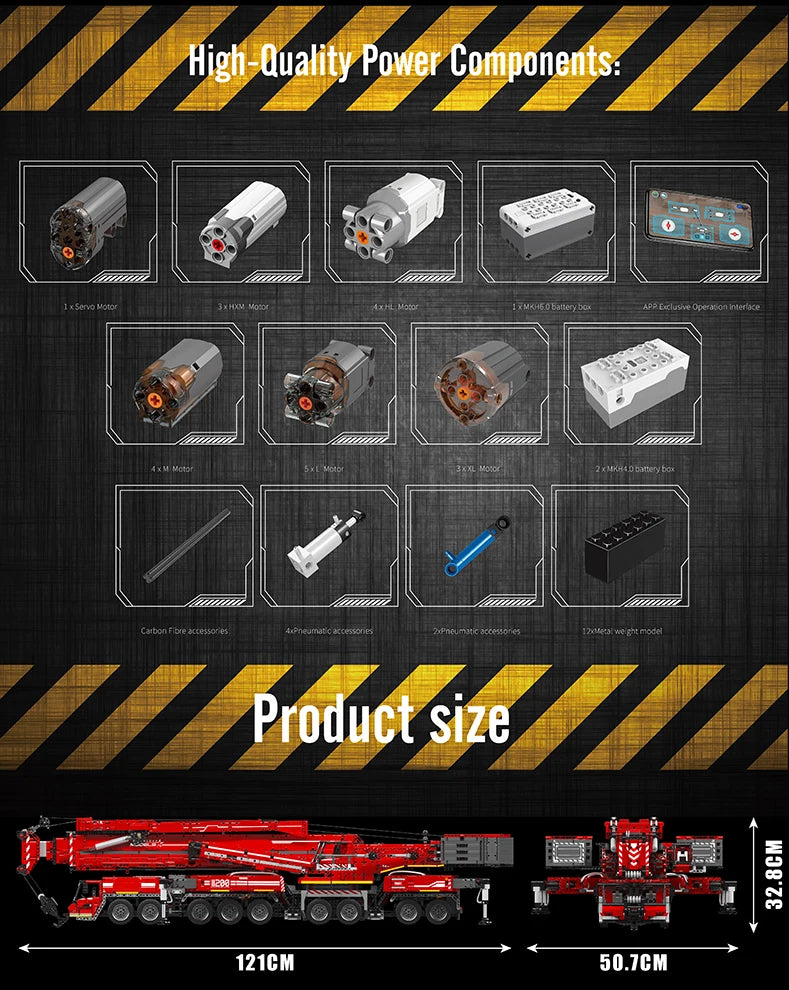 Mould King 17007 17008 Technical Truck Building Block Remote Control Liebherred LTM 11200 Crane Model Kids Christmas Car Toys