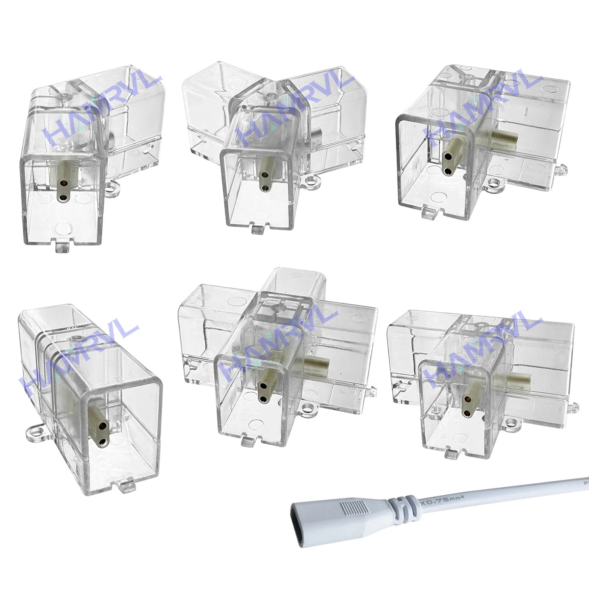 All Copper 2-Pin V/Y/L/T/I Connector for LED Lamp is Suitable for Bordered Hexagon Light Tube 110-240V.