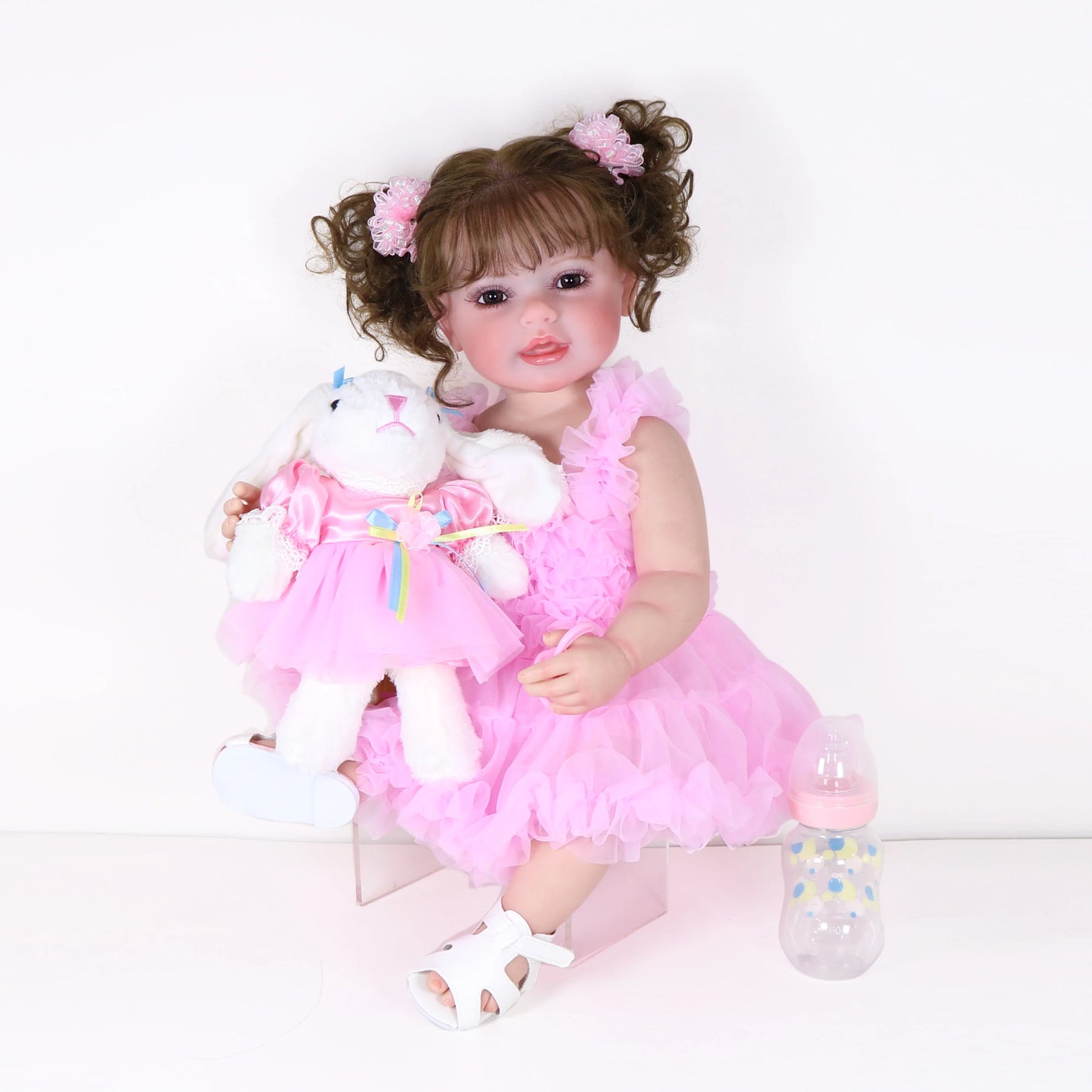 Reborn Toddler Girl Doll -22 inch Happy Dance with 3D Painted Skin Visible Veins and Soft Full Vinyl with Rooted Hair/Christmas.