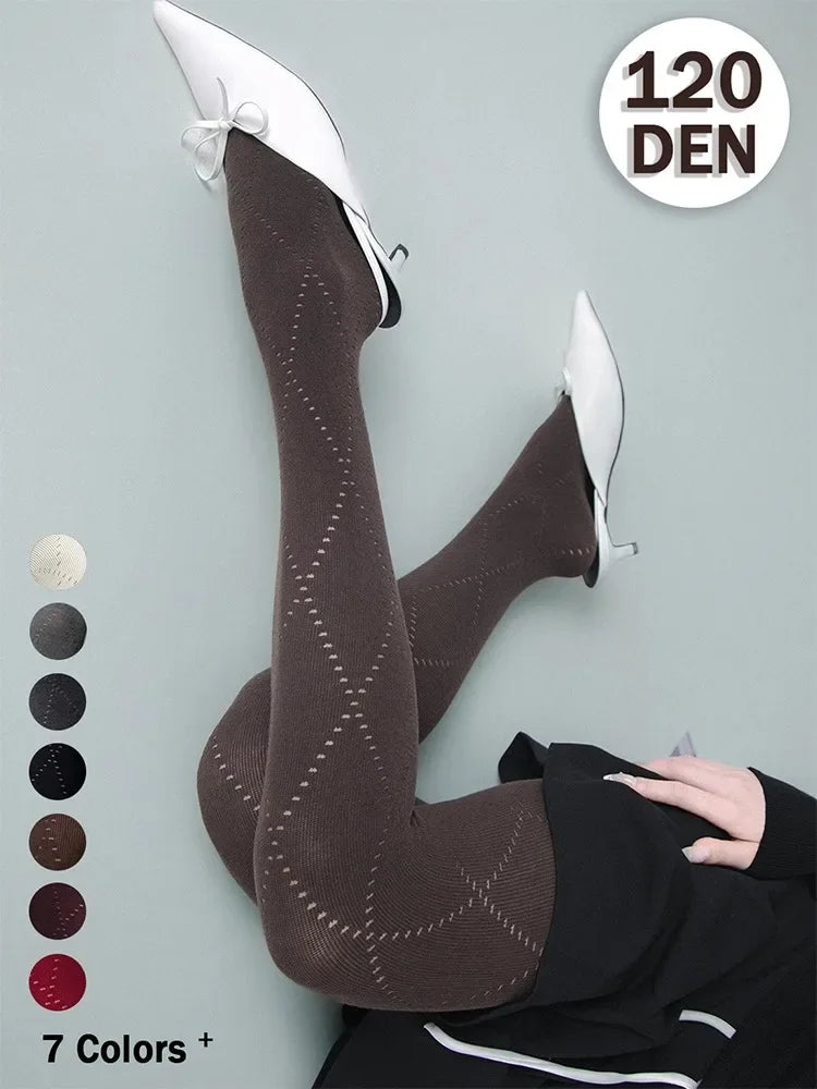 Talenza Autumn Winter Leggings Women's Solid High Waist Slim Sexy Warm Pantyhose Super Elastic Y2k Hollow Tights Women's Socks