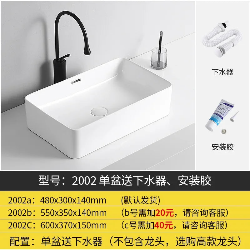 Arbeits platte Waschbecken Seite Entwässerung Keramik Waschbecken Balkon Waschbecken Kunst becken Einzel becken quadratischer Kreis