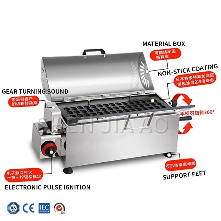 Commercial Japanese Baby Castellas Machine Sponge Cake Maker Non Stick Bubble Egg Waffle Maker Round Mini Cake Baker Iron Grill.