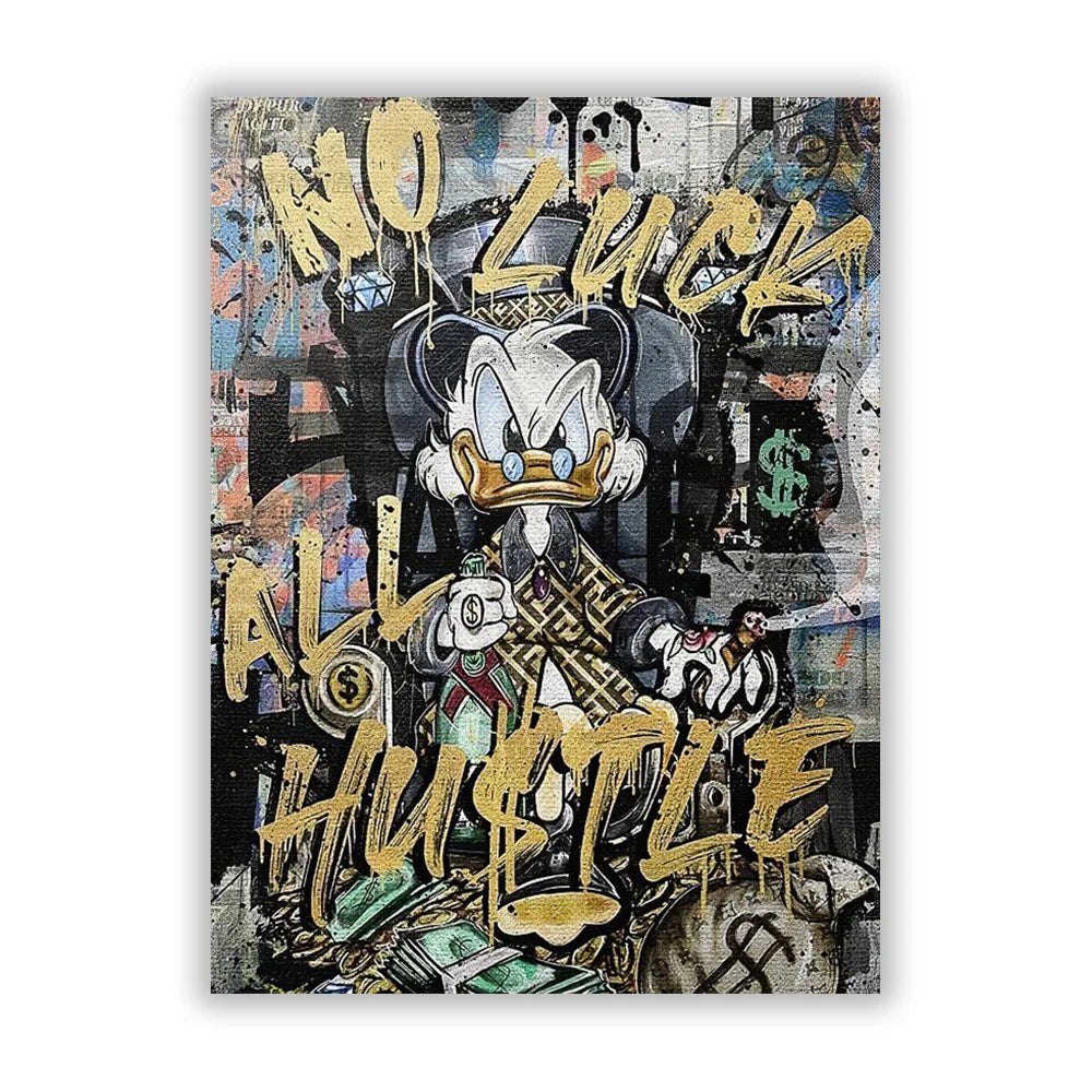 MINISO Disney Marvel Donald Duck Home Living Room Bedroom Art Poster Street Graffiti Children's Room Wall Mural Canvas HD Prints