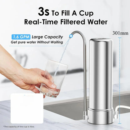 Kitchen Under Sink Drinking Water Filter Purifier With Faucet Reduces Bacteria, Metal,Lead, Chlorine and Odor.