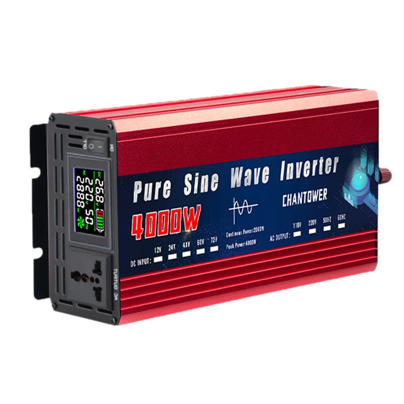 Pure Sine Wave Inverter 12V 220V 24V 110V 1000W 2000W 3000W 4000W 5000W DC To AC Portable Power Converter Car Solar Inverter.