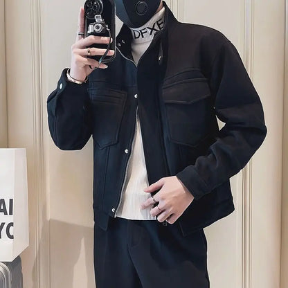 Male Bomber Jackets Stand Collar Short Korean Reviews Many Original Brands Men's Quilted Padded Coats Winter Casual Stylish Work