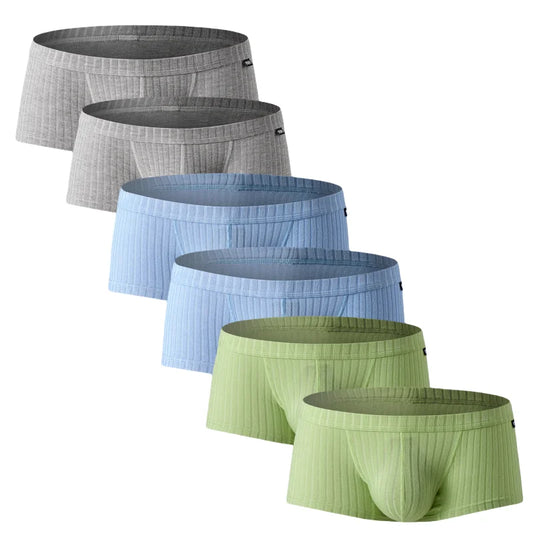 6er-Pack Herren-Unterwäsche, niedrige Leibhöhe, Boxershorts, einlagig, U-konvexer Beutel, Unterhose, atmungsaktive Boxershorts für Herren