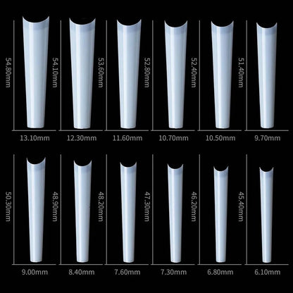 500/600pcs Long Pointed Fake Nail Tips Stiletto Half Cover French Acrylic UV Gel False Nail Extension Press On Nails Manic Tool