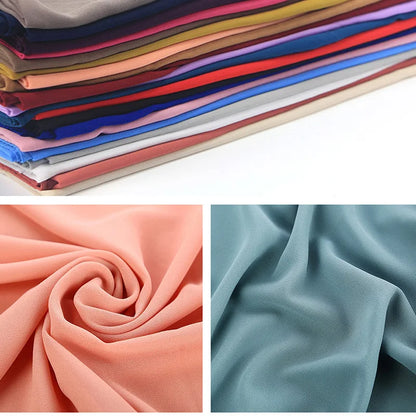 Muslim Chiffon Hijab Scarf Women Long Solid Color Head Wrap For Women Hijabs Scarves Ladies Muslim Veil Jersey Hijabs.