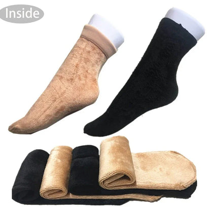 MuqiNush 5Pairs Women Winter Warm Socks Thicken Short Thermal Cashmere Snow Velvet Boots Home Floor For Outdoor Cyling Skiing.