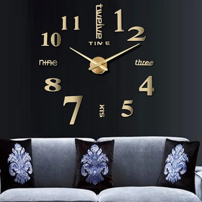 1 stücke Große größe kreative DIY wanduhren mode 3D dekorationen wanduhr Europäischen wand aufkleber uhr stille moderne dekor