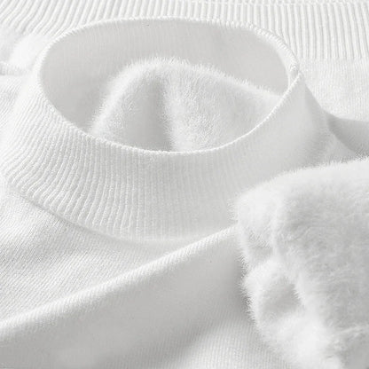 Knitwear Sweater New Autumn/Winter Mock Neck Sweatshirts Solid Color Pullovers Man Brand Casual Mens Clothing