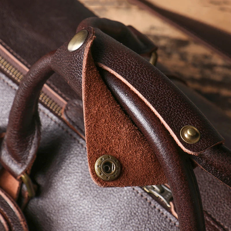 Vintage Herren Reisetasche klassische Business Umhängetasche Kopfs chicht Rindsleder Weekender Sporttasche Leder handtasche für Ehemann Geschenk.