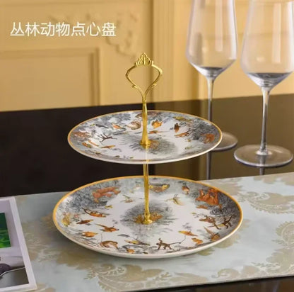 Luxury Blue Ocean Bone China Dishes Plates Western Clubhouse Upscale Heart Of The Sea Ceramic Tableware Decorative Plate