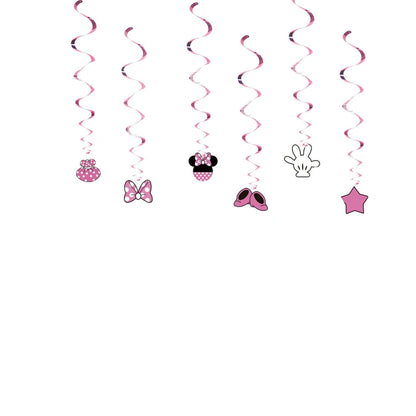 Disney Minnie Mouse Birthday Party Decoration Pink Minnie Paper Cups Plates Napkin Tablecloth Tableware Balloosn Baby Shower Kid.