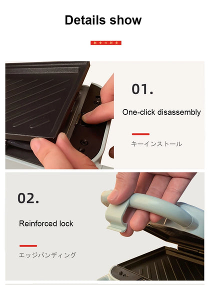 650W Electric Sandwich Maker Waffle Machine Toaster Baker Takoyaki Pancake Donuts Sandwichera Breakfast Machine 220V