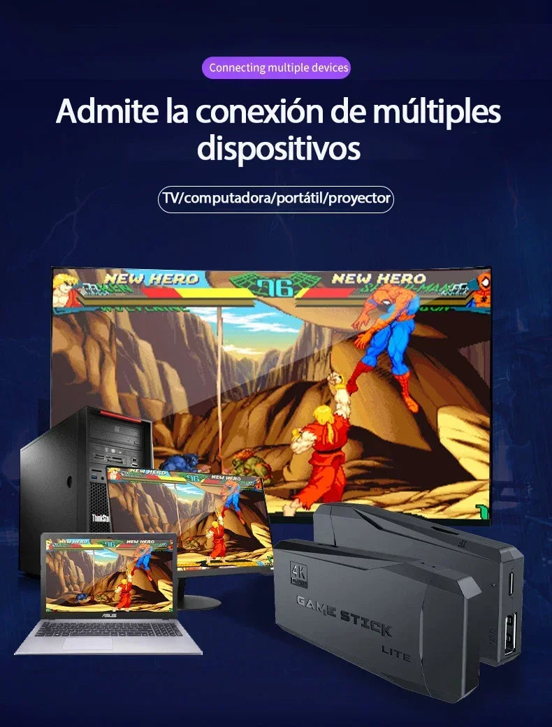 Retro Video Game Console Stick M8 Wireless Controller 4K 20000 Emulators 9 Built-in Games PS1 Compatible Gift for Kids.