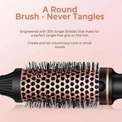 3In1 Professional Ionic Hair Curler PTC Ceramic Straightener Curling Hair Styling Brush Anti-Scald Thermal Brush Curl Wand.