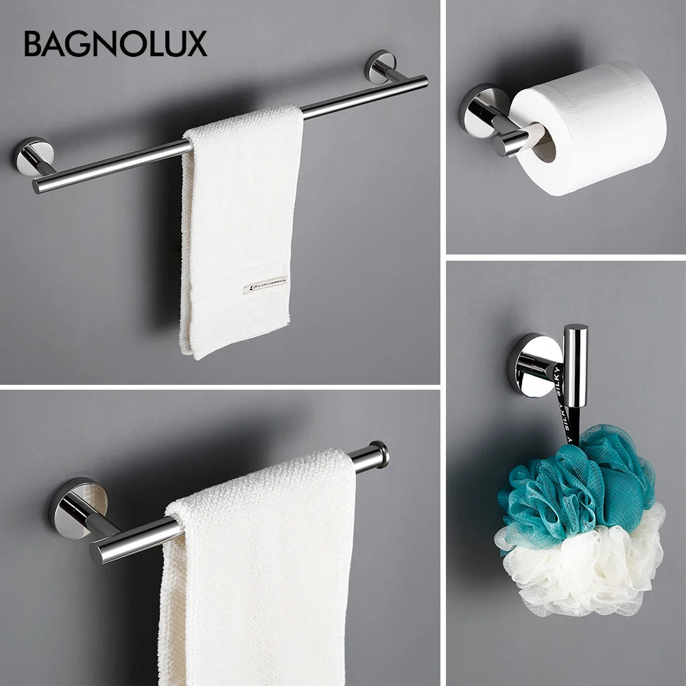 BagnoLux Edelstahl Chrom Schöne Wand Haken Wc Papier Halter Handtuch Ring Bar Selbst-Adhesive Bad Zubehör