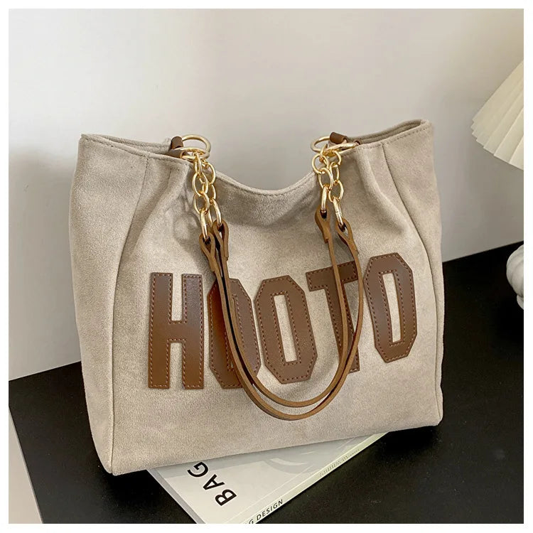 Solid Color Shoulder Bag, Trendy Letters Tote Bag, Canvas Campus Handbag for Women, Office,College,Work,Travel Hand Bags Bolsa
