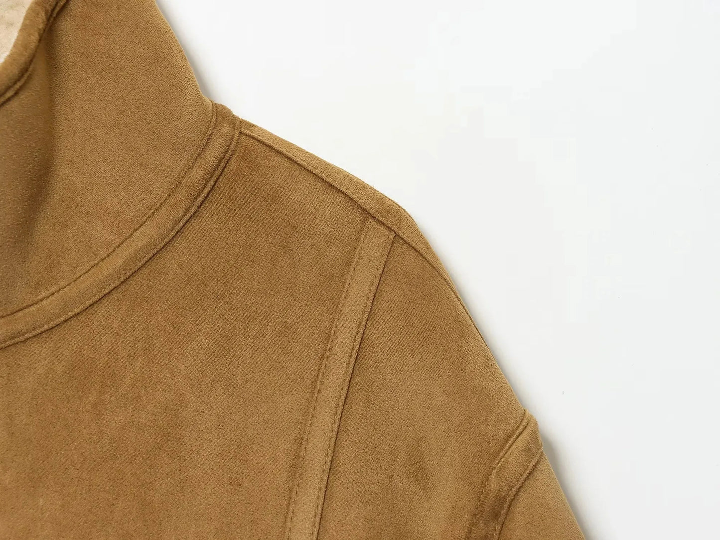 Frauen 2025, doppelseitig zu tragen, Lammsamtmantel, Damenmode, Stehkragen, einreihige Tasche, kurze Jacke, Damenoberbekleidung