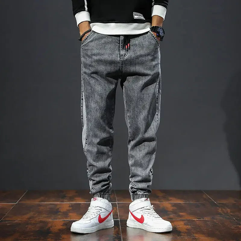 Trendy Brand Spring Autumn 2023 New Men's Jeans Loose Fit Versatile Workwear Style Korean Casual Long Pants.