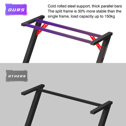 140 cm extra große dynamische RGB-LED-Leuchten, Gaming-Schreibtisch, robust, für Zuhause, Büro, PC, Computertisch, Gamer-Tisch, Metallbeine