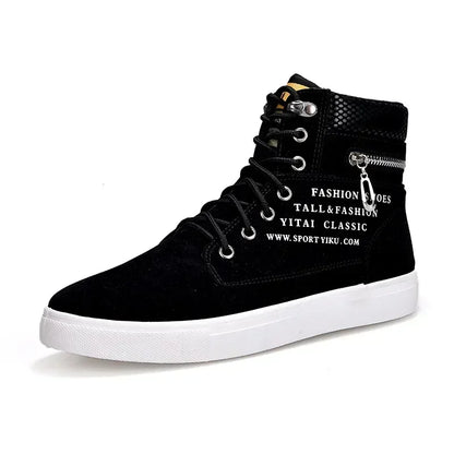 Men Vulcanized Shoes  British Style High Top Casual Sneakers Men Canvas Shoes Man Sports Skateboarding Shoes Fashion Male.