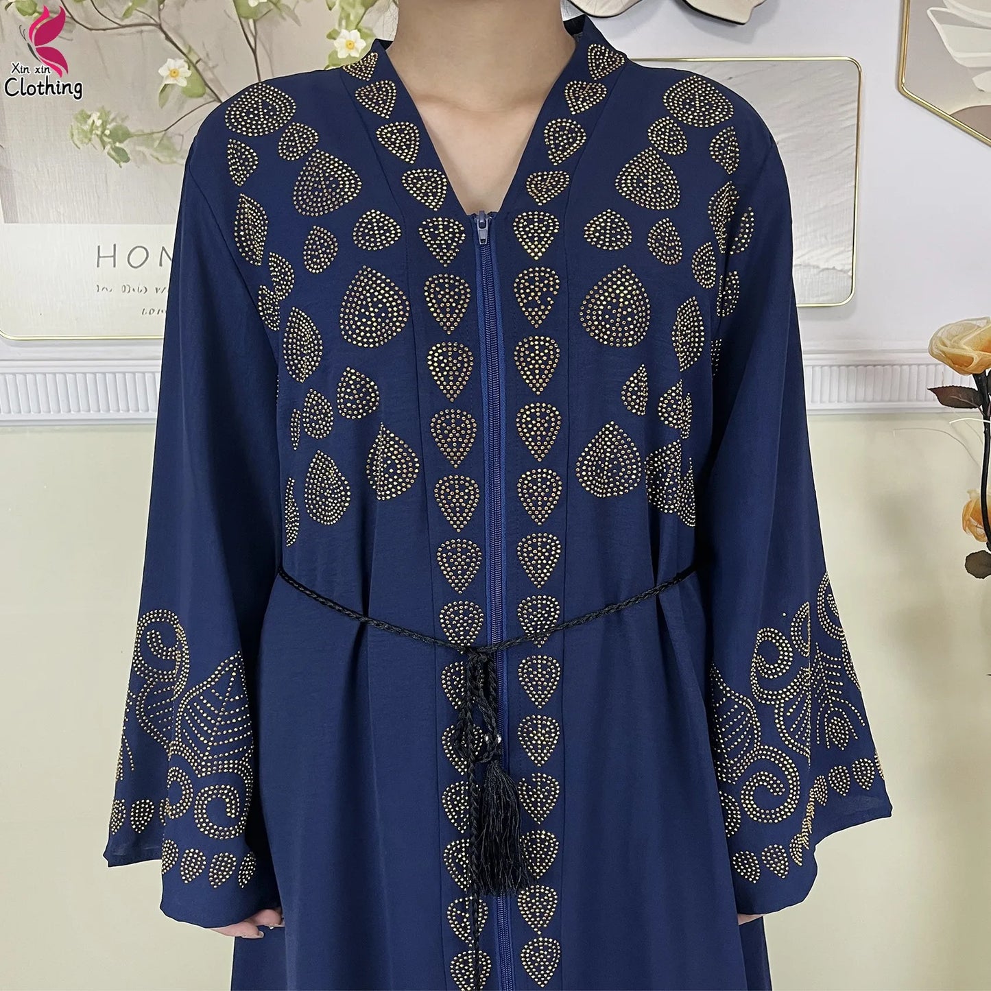 New Style Women Muslim Dress Chiffon Open Abaya 2024 Dubai Women Elegant Dress Islamic Clothing Zipper Cardigan Abaya With Scarf.
