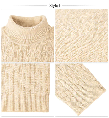 VOBOOM Men's Casual Slim Fit Basic Tops Knitted Lightweight Crewneck Twist Sweaters Turtleneck Pullover Sweater.