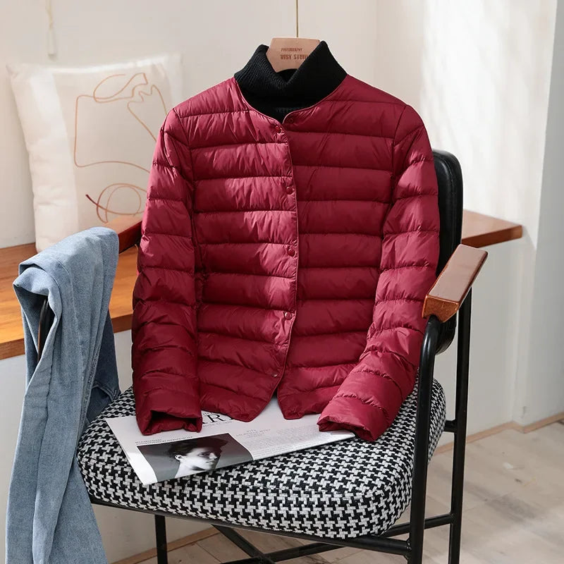 Neuheiten frauen Weiße Ente Unten Liner Puffer Jacke 2023 Herbst Winter Weibliche Warm Halten Koreanische Büro Dame Unten Mantel.